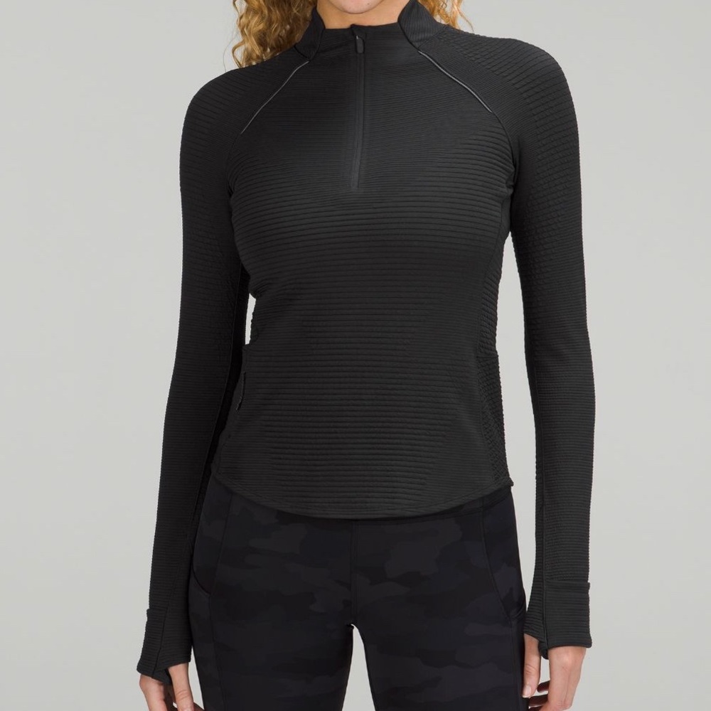 Black Lulu quarter zip long sleeve jacket - Picture 1 of 7